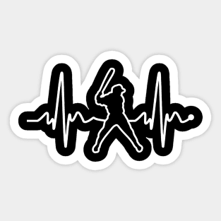 Fastpitch Softball EKG Heartrate Heartbeat Line softball hitter Sticker